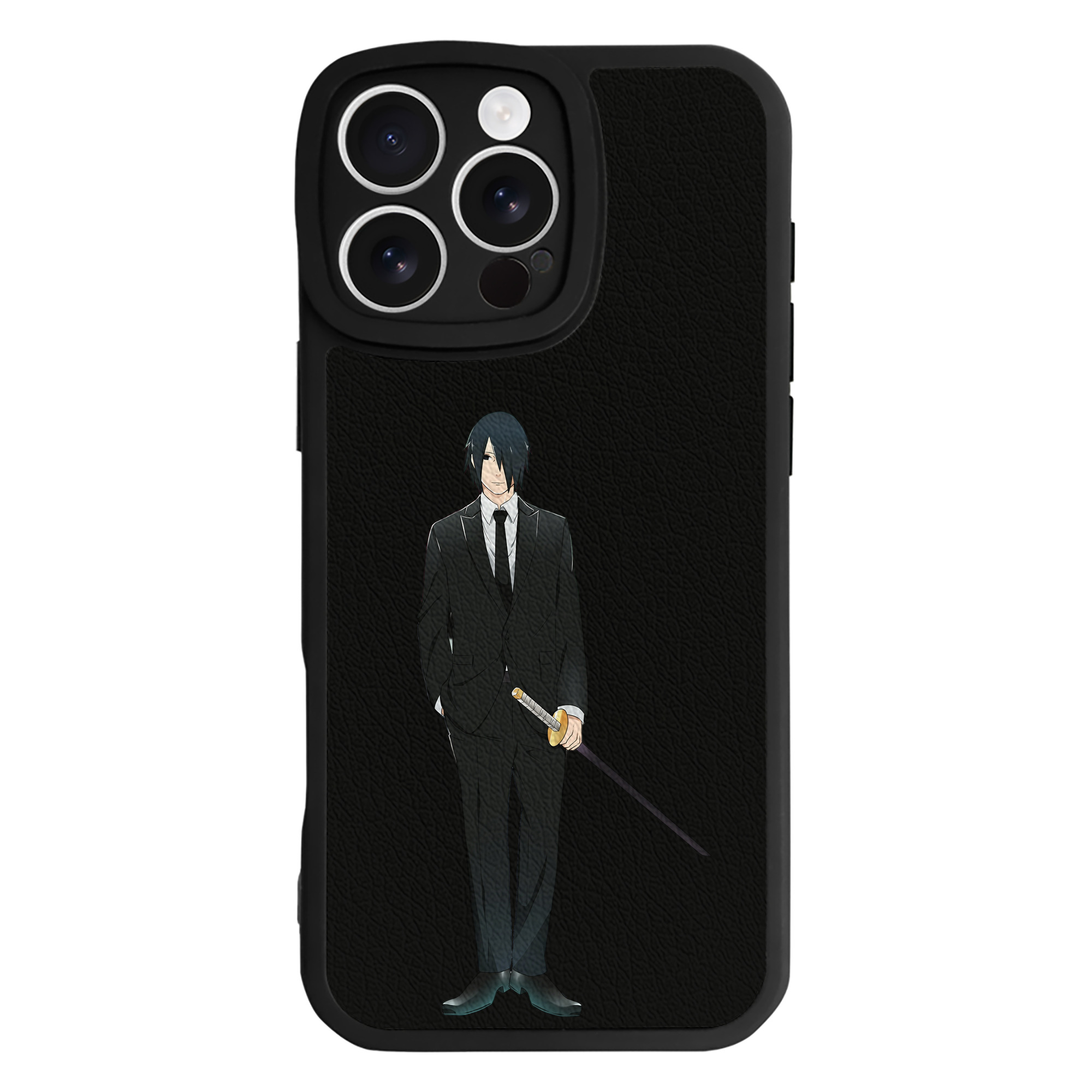 （画像用） NARUTO -ナルト- うちは サスケ Uchiha Sasuke 【iPhone 16シリーズ対応】シリコンスマホケース（レザー調） 材質：シリコン